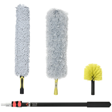 easycomfort easycomfort kit per pulizia della casa con asta spolverino per ragnatele spolverino in microfibra e spolverino per ventilatore