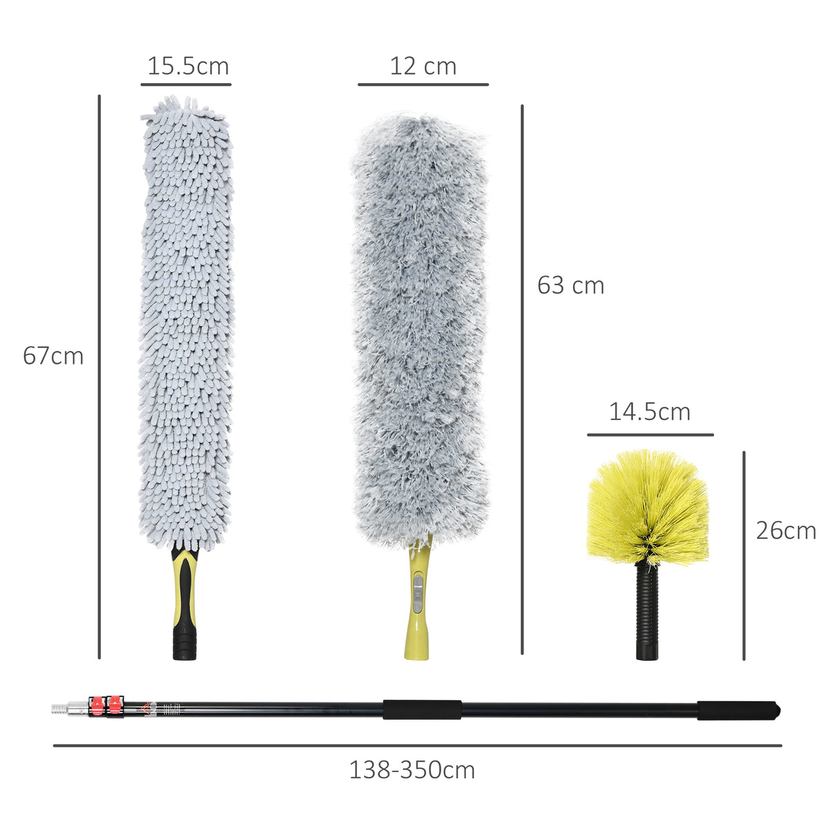 easycomfort easycomfort kit di pulizia per casa e ufficio con asta spolverino per ragnatele spolverino in microfibra e spolverino per ventilatore