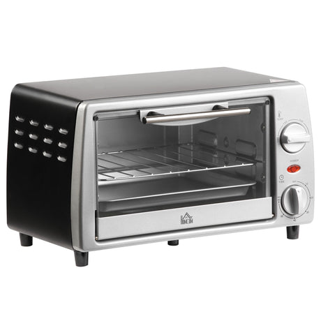 easycomfort easycomfort fornetto elettrico 10l temperatura regolabile e timer griglia e teglia incluse 750w 36 5x26x22cm argento nero