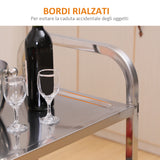 easycomfort easycomfort carrello da cucina 3 ripiani aperti 4 ruote omnidirezionali con 2 freni cuscinetti anti collisione in acciaio inossidabile 430 argento 85x45x90cm ean 8054144138558