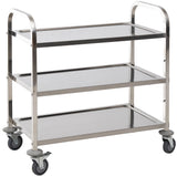 easycomfort easycomfort carrello da cucina 3 ripiani aperti 4 ruote omnidirezionali con 2 freni cuscinetti anti collisione in acciaio inossidabile 430 argento 85x45x90cm ean 8054144138558