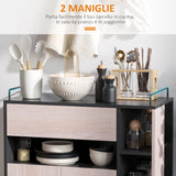 easycomfort easycomfort carrello da cucina multiuso moderno con ruote cassetto anta in legno rovere 765x40x82cm ean 8054144132174