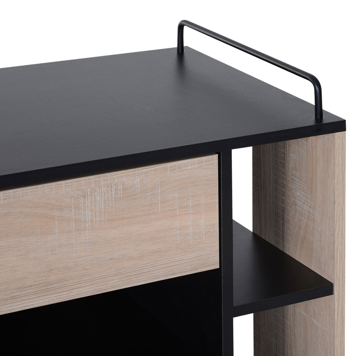 easycomfort easycomfort carrello da cucina multiuso moderno con ruote cassetto anta in legno rovere 765x40x82cm ean 8054144132174