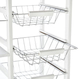 easycomfort easycomfort carrello da cucina salvaspazio in legno bianco portavivande con 1 piano di lavoro 1 cassetto e 4 cestelli metallici 47x37x83cm ean 8054111844918