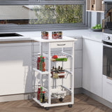 easycomfort easycomfort carrello isola da cucina salvaspazio in legno di pino carrello portavivande con 4 ruote cassetto 3 cesti estraibili portafrutta bianco ean 8054111845854