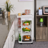 easycomfort easycomfort carrello isola da cucina salvaspazio in legno di pino carrello portavivande con 4 ruote cassetto 3 cesti estraibili portafrutta bianco ean 8054111845854