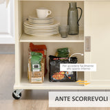 easycomfort easycomfort isola per cucina per utensili e accessori con cassetti armadietto e portasciugamani 110x49 5x89 5 cm bianco