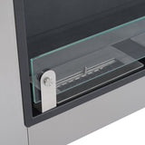 easycomfort easycomfort camino a bioetanolo in acciaio inox 3 serbatoi 1.5lt argento e nero 136x16x54cm