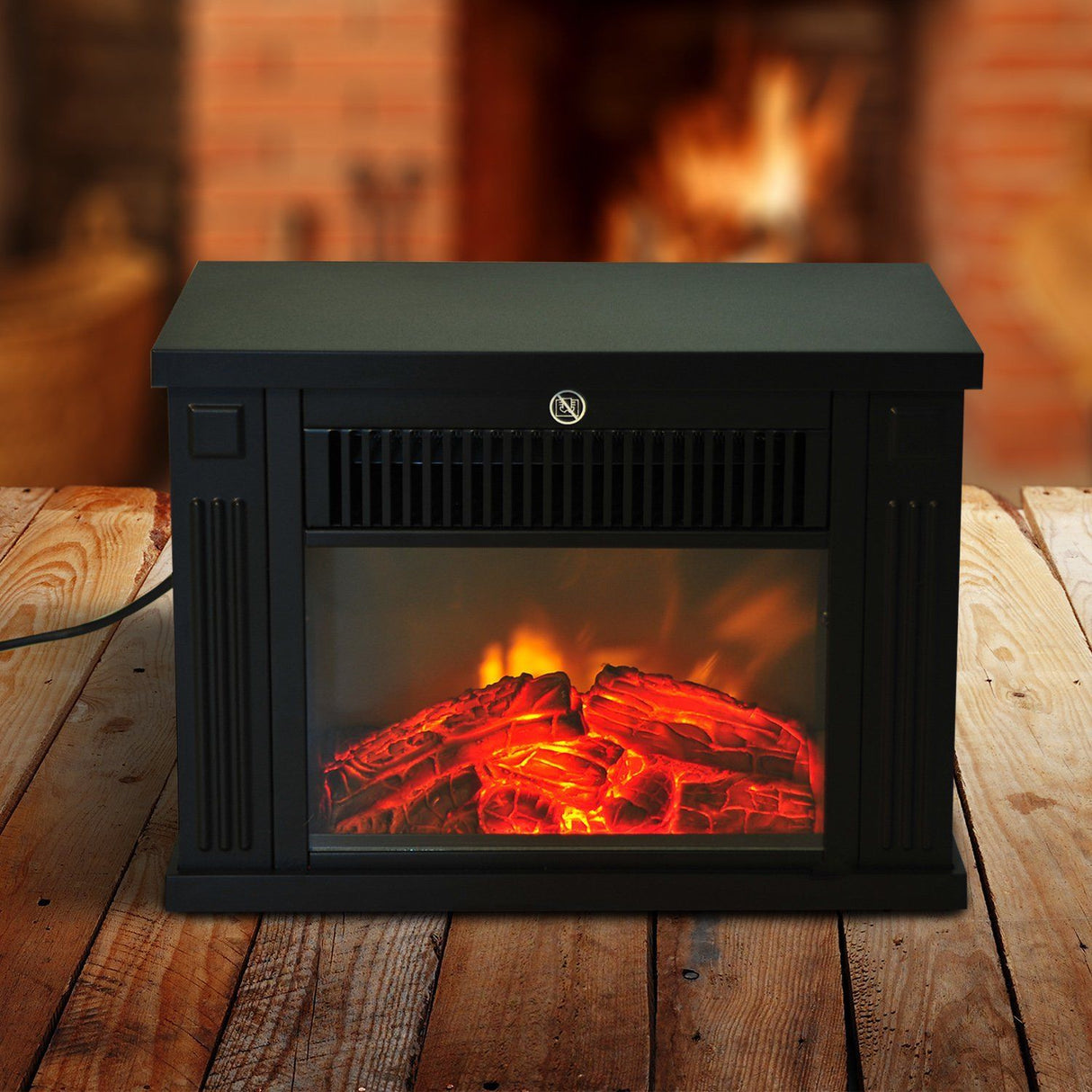 easycomfort easycomfort camino elettrico da terra potenza 600w 1200w in plastica e vetro temperato nero 34x17x25cm