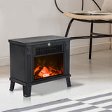 easycomfort easycomfort camino elettrico da terra 600w 1200w con effetto fiamma nero 34.5x17x31cm