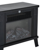 easycomfort easycomfort camino elettrico da terra 600w 1200w con effetto fiamma nero 34.5x17x31cm