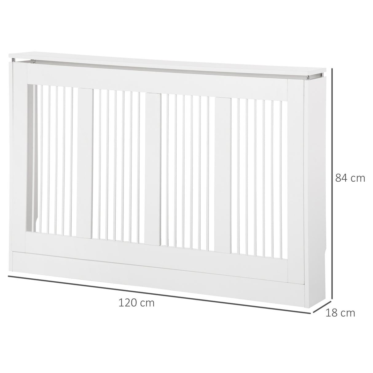 easycomfort copritermosifone a doghe moderno ed elegante per la casa in mdf e acciaio 120x18x84cm bianco