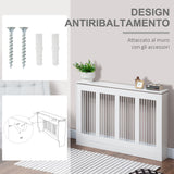 easycomfort copritermosifone a doghe moderno ed elegante per la casa in mdf e acciaio 120x18x84cm bianco
