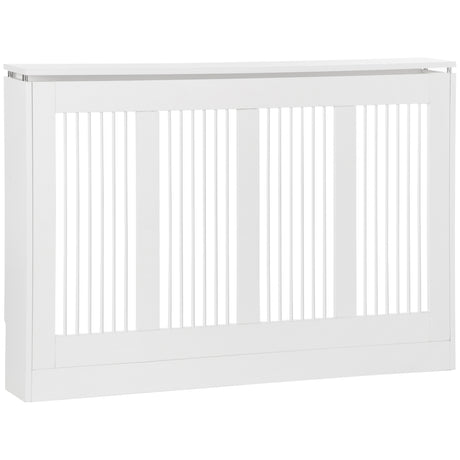 easycomfort copritermosifone a doghe moderno ed elegante per la casa in mdf e acciaio 120x18x84cm bianco