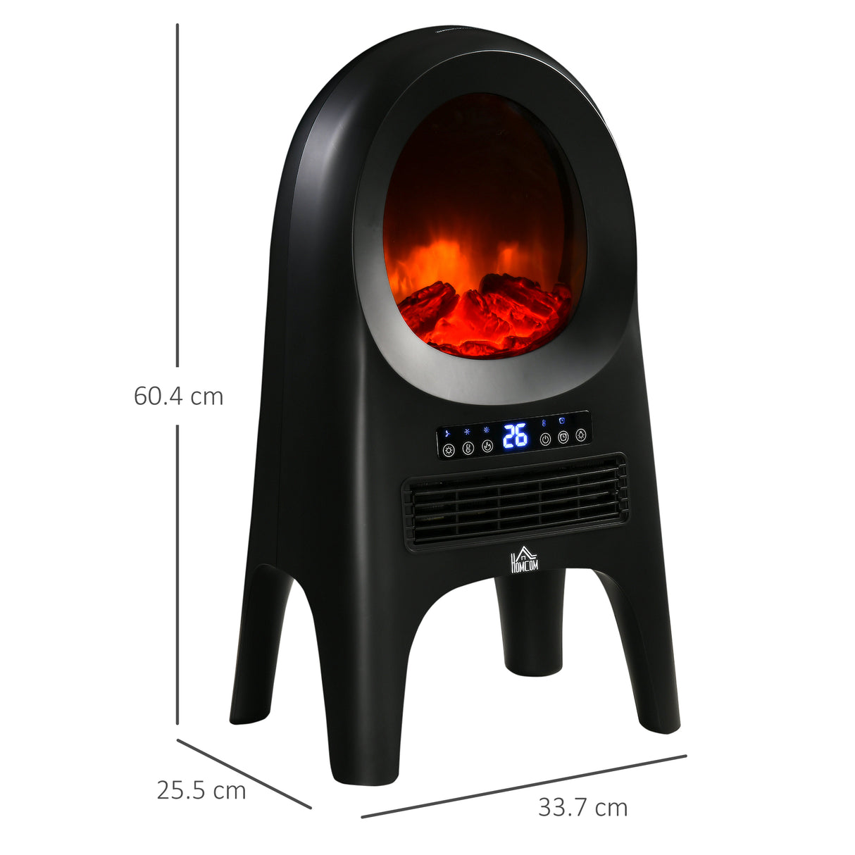 easycomfort termoventilatore a 3 modalita di riscaldamento con 3 temperature regolabili 33.7x25.5x60.4 cm nero
