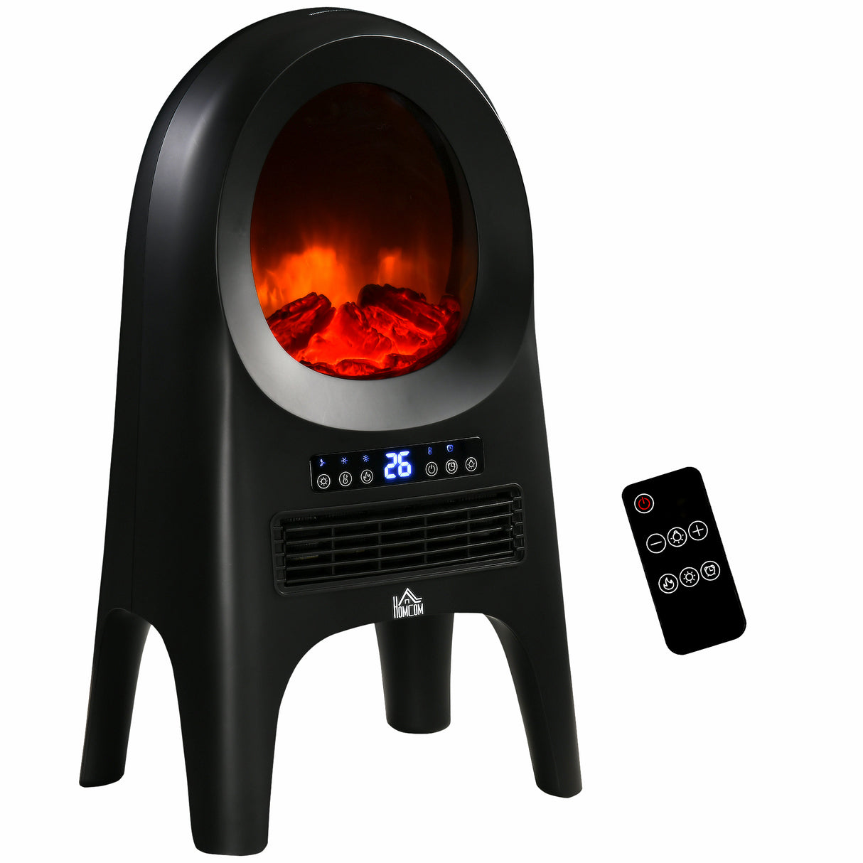 easycomfort termoventilatore a 3 modalita di riscaldamento con 3 temperature regolabili 33.7x25.5x60.4 cm nero