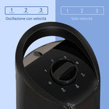 easycomfort easycomfort ventilatore a colonna moderno 3 velocita con oscillazione 70 ventilatore a torre con piantana rotonda e maniglia potenza 50w in pp 20x78 5cm nero