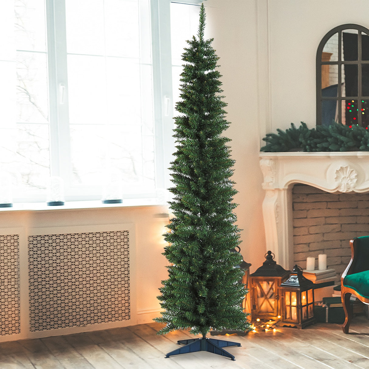 easycomfort easycomfort albero di natale artificiale 180cm con 390 rami folti verde