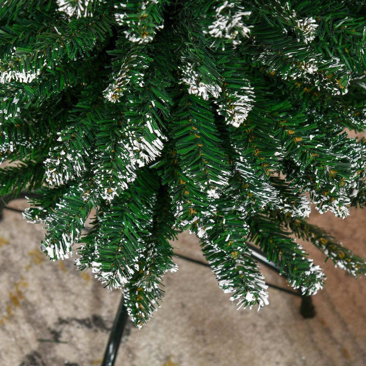 easycomfort easycomfort albero di natale innevato artificiale alto e stretto con 570 rami base rimovibile e pieghevole 53x190cm verde