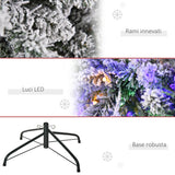 easycomfort easycomfort albero di natale artificiale innevato con 250 luci led colorate 829 rami e base pieghevole 112x210cm verde