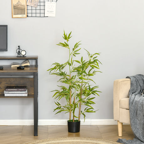 easycomfort pianta artificiale di bambu alta 120cm con vaso per interno ed esterno verde