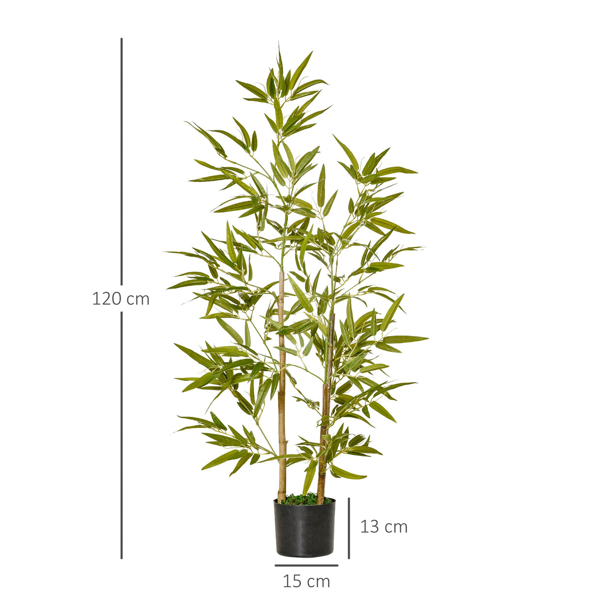 easycomfort pianta artificiale di bambu alta 120cm con vaso per interno ed esterno verde