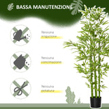easycomfort pianta finta di bambu alta 150cm con vaso incluso per interno ed esterno