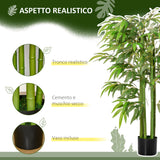 easycomfort pianta finta bambu in vaso realistico con 780 foglie per interno ed esterno 140cm