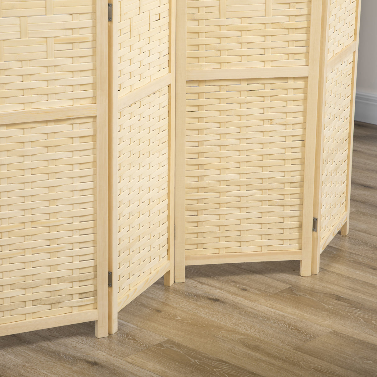 easycomfort easycomfort paravento separe da interno a 4 ante in legno e bambu pieghevole e salvaspazio altezza 170cm marrone