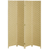easycomfort easycomfort paravento separe da interno a 4 ante in legno pieghevole e salvaspazio altezza 170cm marrone