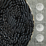 easycomfort easycomfort decorazione murale in metallo 3d wall art a cerchi 133x66cm blu nero e oro