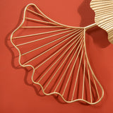 easycomfort easycomfort decorazione murale 3d in metallo wall art dorata con foglie di ginkgo 138x70cm