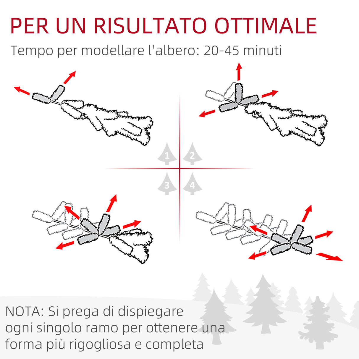 easycomfort easycomfort albero di natale artificiale 180cm con 786 rami 2 sezioni e base in metallo verde