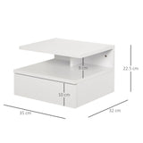 easycomfort easycomfort set da 2 comodini sospesi per camera da letto con cassetto e mensola superiore in legno 35x32x22 5cm
