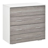 easycomfort easycomfort cassettiera camera da letto moderna 4 cassetti con maniglie in alluminio e struttura in legno 76x35x72cm bianco e grigio