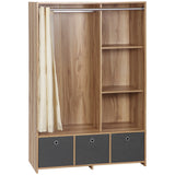 easycomfort easycomfort armadio guardaroba in truciolato con guida per appendere 3 cassetti in poliestere e 3 ripiani 105x48x160 cm
