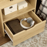 easycomfort easycomfort comodino con 2 ripiani aperti e cassetto in truciolato per camera da letto e salotto 45x35x73 cm