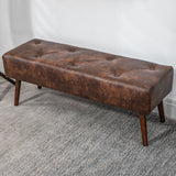 easycomfort easycomfort panca fondoletto e da ingresso imbottita con rivestimento in pu 114x38x42cm marrone