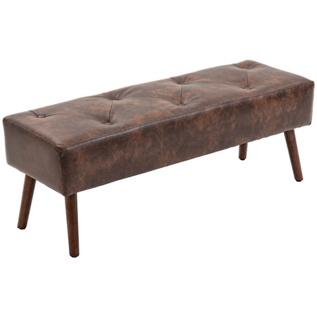 easycomfort easycomfort panca fondoletto e da ingresso imbottita con rivestimento in pu 114x38x42cm marrone