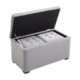 easycomfort easycomfort cassapanca portaoggetti multiuso con 2 sgabelli pouf in velluto grigio perla ean 8055776914008