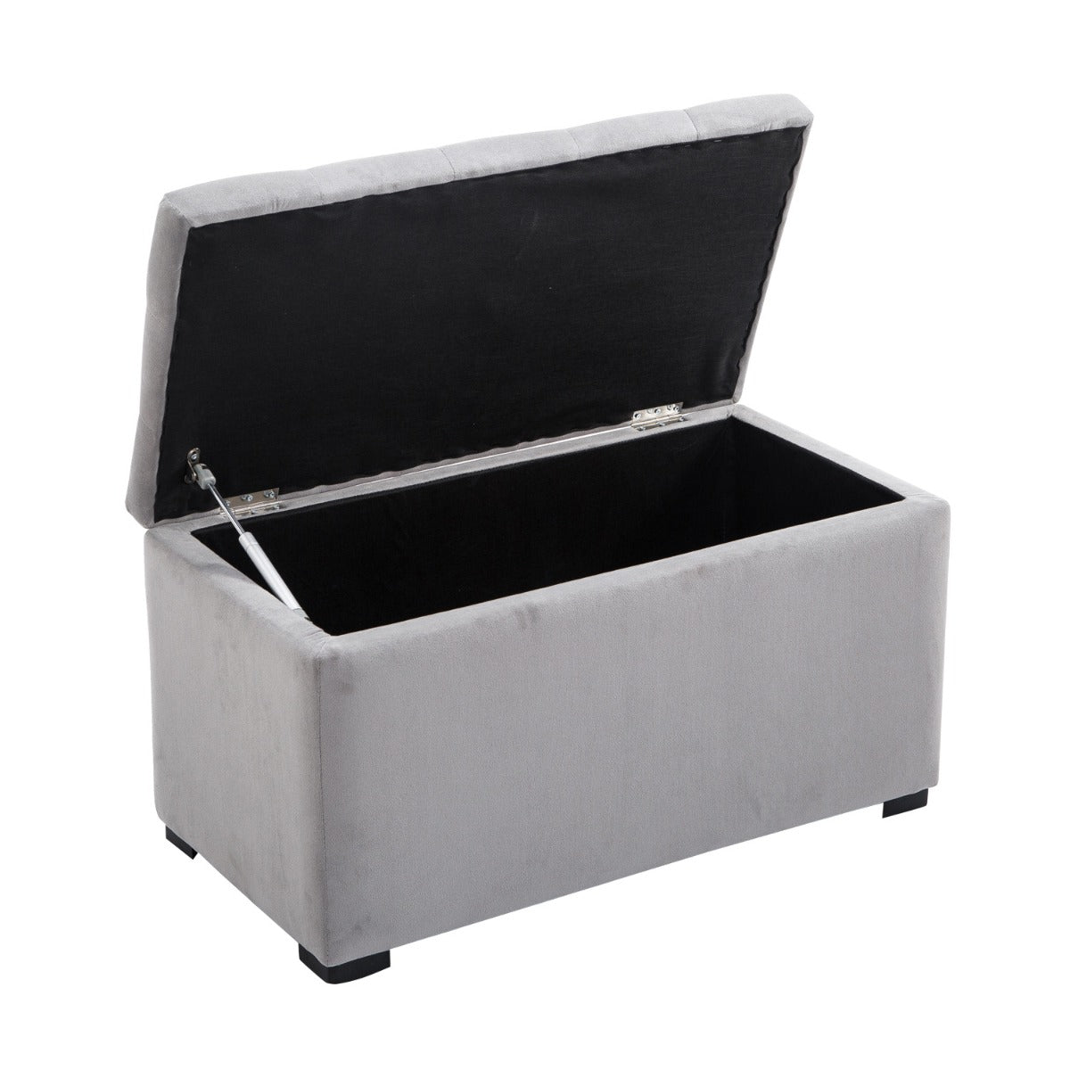 easycomfort easycomfort cassapanca portaoggetti multiuso con 2 sgabelli pouf in velluto grigio perla ean 8055776914008