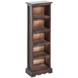 easycomfort easycomfort mobiletto scaffale porta cd con 5 ripiani di archivazione in legno marrone 30x 17x 90cm ean 8054144131269