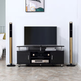 easycomfort easycomfort mobile porta tv classico da soggiorno con 2 ripiani e 2 armadietti in mdf e acciaio inox nero 120x39 5x52cm ean 8055776910765