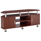 easycomfort easycomfort mobile porta tv classico da soggiorno con 2 ripiani e 2 armadietti in mdf e acciaio inox marrone 120x39 5x52cm ean 8054144130132