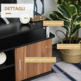 easycomfort easycomfort mobile porta tv fino a 50 con armadietti e ripiani in legno e alluminio 120x40x52 2cm