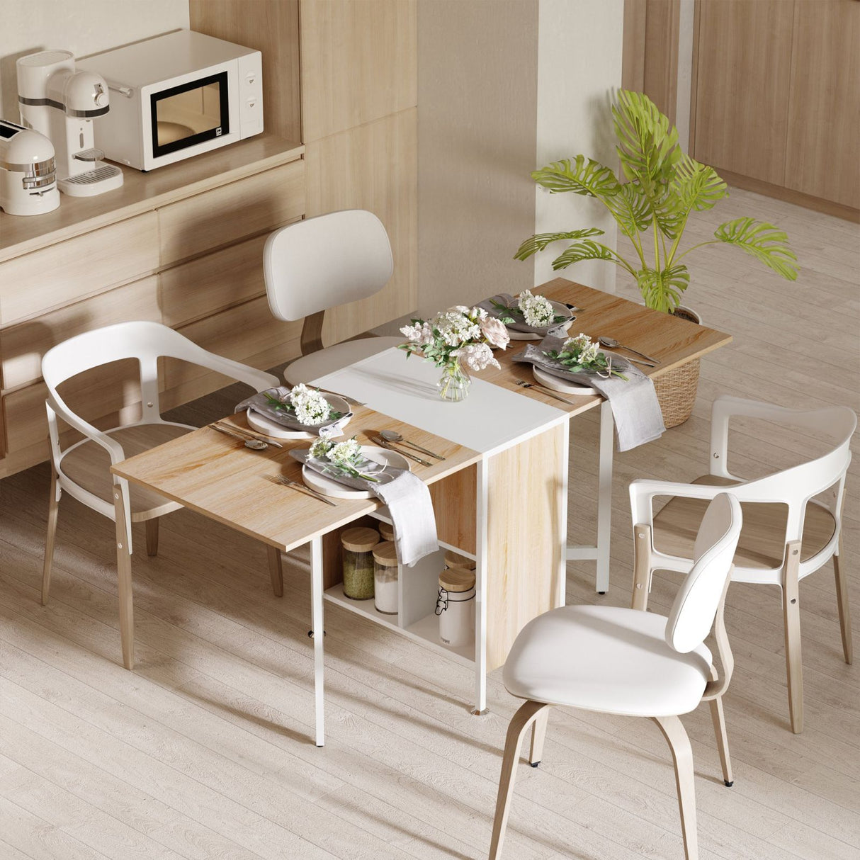 easycomfort easycomfort tavolo multiuso design pieghevole con 4 scompartimenti 169 60 75cm ean 8054111849760