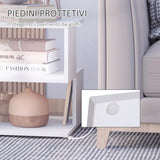 easycomfort easycomfort tavolino da caffe 2 ripiani aperti design moderno salotto soggiorno legno 40x40x43cm bianco ean 8054111841382