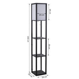 easycomfort easycomfort lampada da terra moderna lampadina illuminazione interna salvaspazio con ripiani da soggiorno cotone mdf 26 x 26 x 160 cm nero e bianco ean 8054111846059