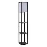easycomfort easycomfort lampada da terra moderna lampadina illuminazione interna salvaspazio con ripiani da soggiorno cotone mdf 26 x 26 x 160 cm nero e bianco ean 8054111846059