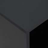 easycomfort easycomfort tavolino da salotto a c con 2 ripiani aperti e 4 ruote girevoli 45x35x58 cm nero